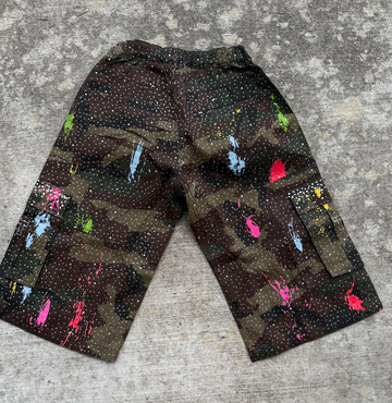 Splattered Camo Jorts